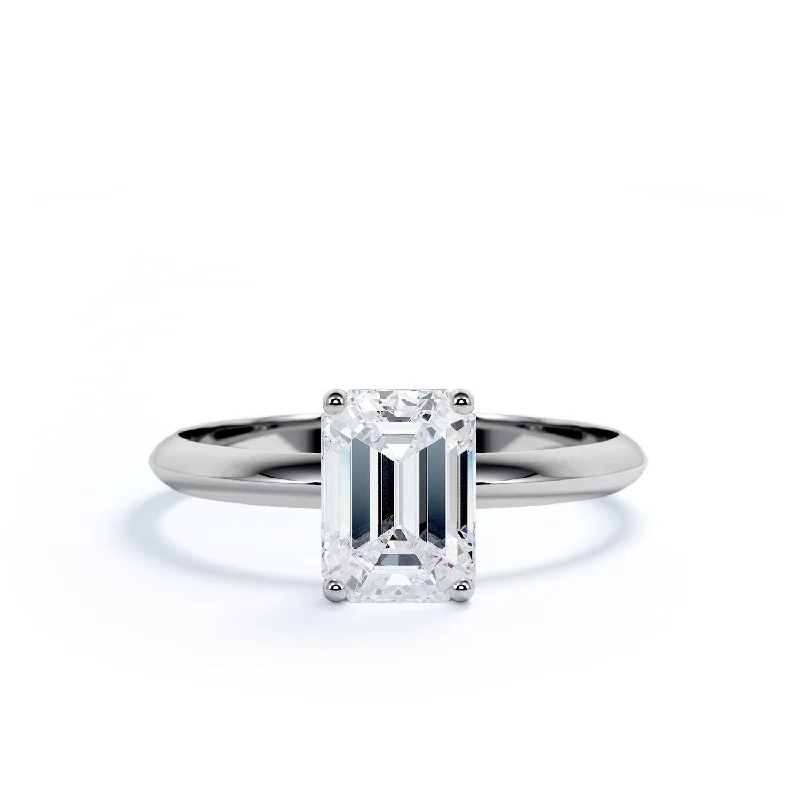 Men's Tourmaline Engagement Rings in 18K Two - Tone Gold with a Floral - Inspired SettingLuce 4 prongs Natural Emerald cut Diamond Engagement Ring
