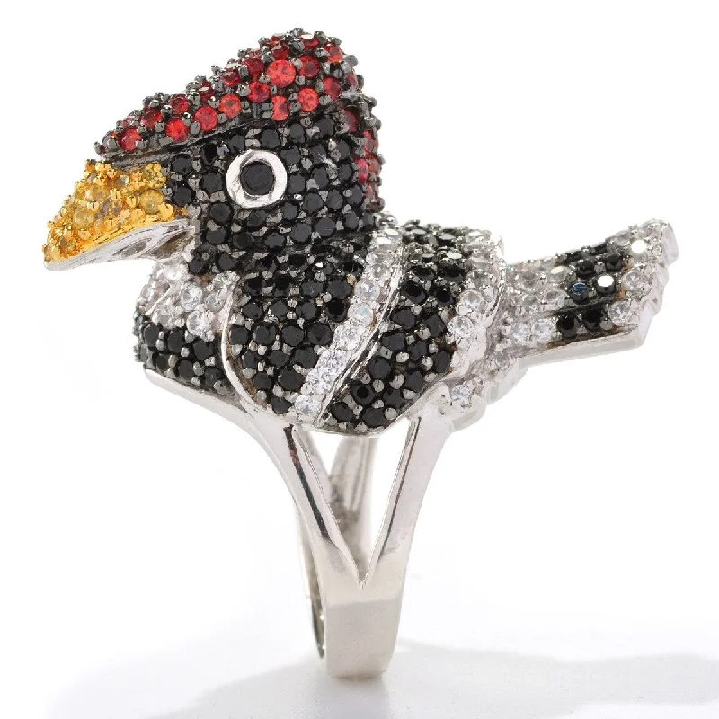 Agate Gemstone Rings in Sterling Silver with a Mosaic - Inspired Inlay for a Bohemian StyleSterling Silver with Natural Multi Gemstone Critter Ring Agate Gemstone Rings in Sterling Silver with a Mosaic - Inspired Inlay for a Bohemian StyleSterling Silver with Natural Multi Gemstone Critter Ring