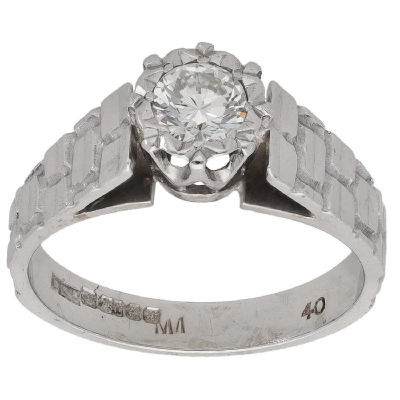 Men's Topaz Engagement Rings in 10K Gold with a Channel - Set Diamond Band18ct White Gold 0.33ct Round Cut Diamond Solitaire Ring Size M Men's Topaz Engagement Rings in 10K Gold with a Channel - Set Diamond Band18ct White Gold 0.33ct Round Cut Diamond Solitaire Ring Size M