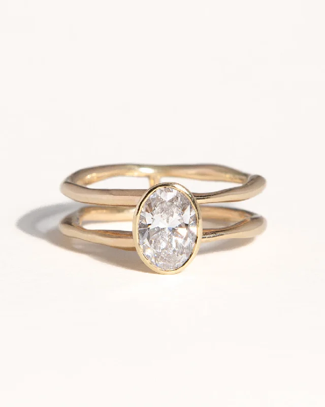 Men's Tourmaline Engagement Rings in 18K Two - Tone Gold with a Floral - Inspired Setting1ct Lab Grown Diamond Double Band Ring Men's Tourmaline Engagement Rings in 18K Two - Tone Gold with a Floral - Inspired Setting1ct Lab Grown Diamond Double Band Ring
