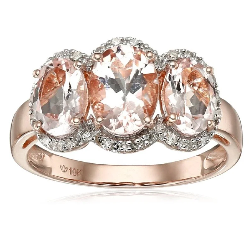 Tanzanite Gemstone Rings in 10K Gold with a Trilogy Design for a Sophisticated Gift10KT Rose Gold 2.88ctw Morganite 3-Stone Ring, Size 7 - Pink Tanzanite Gemstone Rings in 10K Gold with a Trilogy Design for a Sophisticated Gift10KT Rose Gold 2.88ctw Morganite 3-Stone Ring, Size 7 - Pink