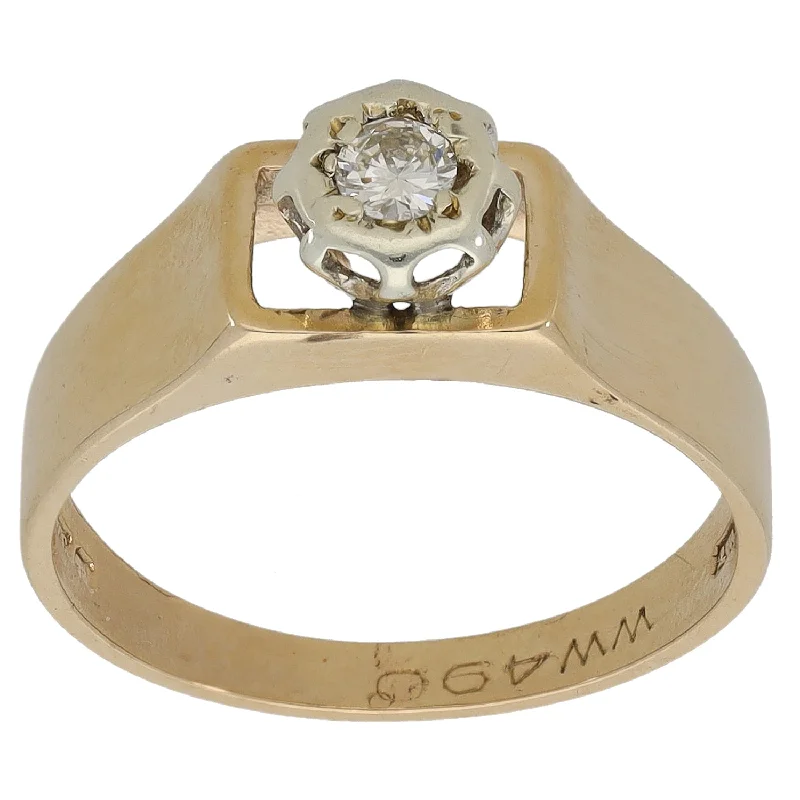 Men's Peridot Engagement Rings in 14K Gold - Filled Metal with a Micro - Pave Setting9ct Gold 0.20ct Diamond Solitaire Ring Size N Men's Peridot Engagement Rings in 14K Gold - Filled Metal with a Micro - Pave Setting9ct Gold 0.20ct Diamond Solitaire Ring Size N