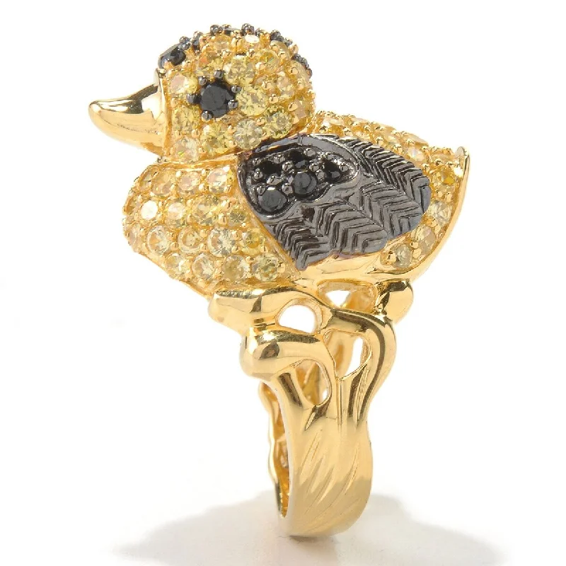 Tourmaline Gemstone Rings in 18K Two - Tone Gold with a Floral - Shaped Setting for a Feminine TouchYellow Gold Over Sterling Silver with Cubic Zirconia Duck Critter Ring Tourmaline Gemstone Rings in 18K Two - Tone Gold with a Floral - Shaped Setting for a Feminine TouchYellow Gold Over Sterling Silver with Cubic Zirconia Duck Critter Ring