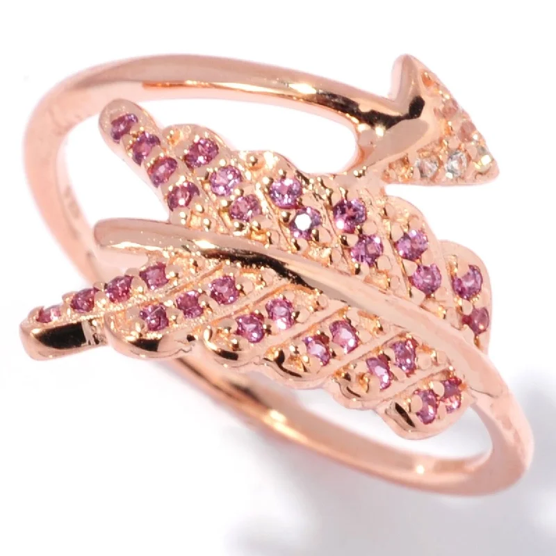 Moonstone Gemstone Rings in Silver - Plated Copper with a Celtic - Inspired Pattern for a Mystical Vibe18K Rose Vermeil Rhodolite & White Topaz Feathered Arrow Bypass Ring Moonstone Gemstone Rings in Silver - Plated Copper with a Celtic - Inspired Pattern for a Mystical Vibe18K Rose Vermeil Rhodolite & White Topaz Feathered Arrow Bypass Ring
