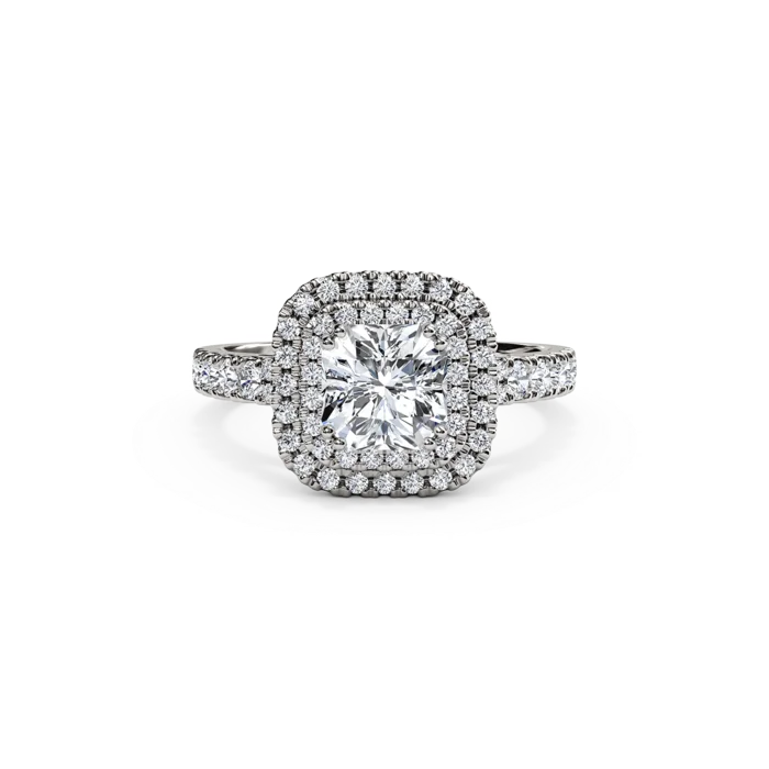 Men's Ruby Engagement Rings in Rose Gold with a Solitaire Design for a Romantic GestureThe Studio Collection Princess Cut Diamond Double Halo Engagement Ring