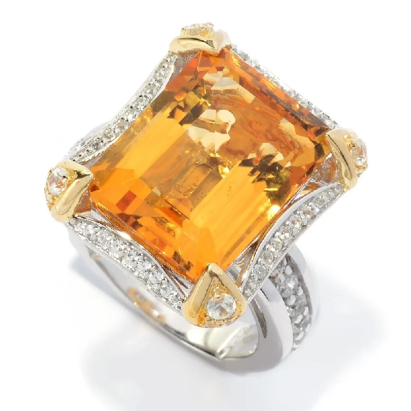Opal Gemstone Rings in Rose Gold with a Milgrain Edge for a Feminine and Romantic Style12.22ctw Emerald Cut Honey Citrine & White Zircon Ring Opal Gemstone Rings in Rose Gold with a Milgrain Edge for a Feminine and Romantic Style12.22ctw Emerald Cut Honey Citrine & White Zircon Ring