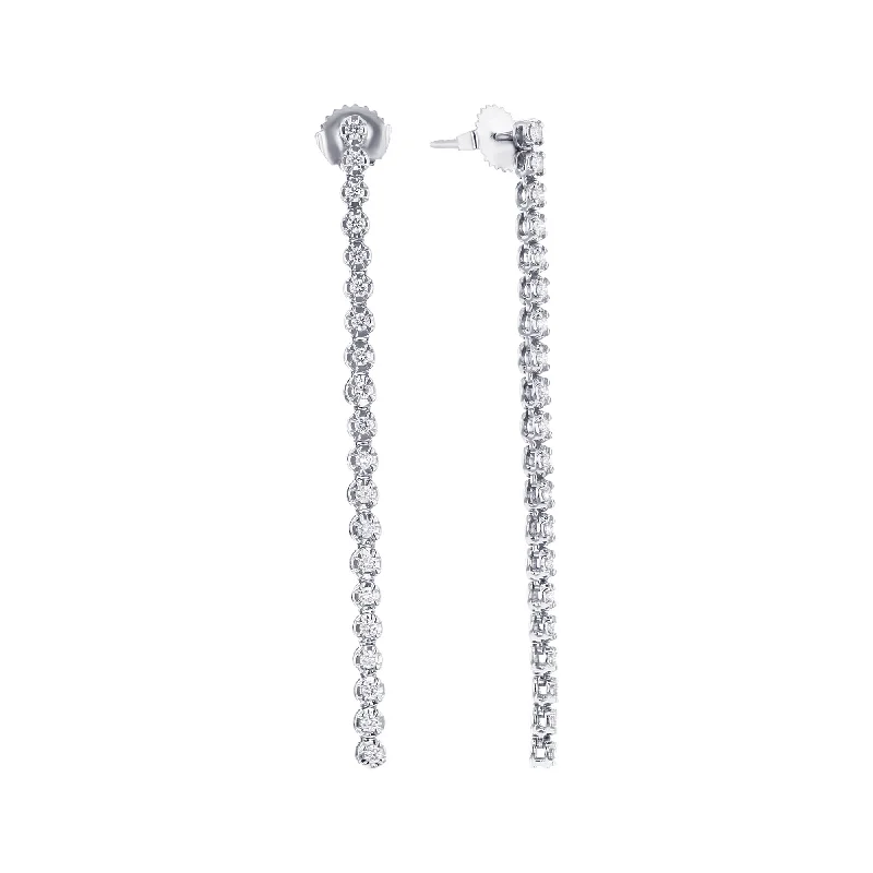 Men's Tanzanite Engagement Rings in Palladium with a Three - Stone ArrangementLovely Falls Diamond Drop Earrings