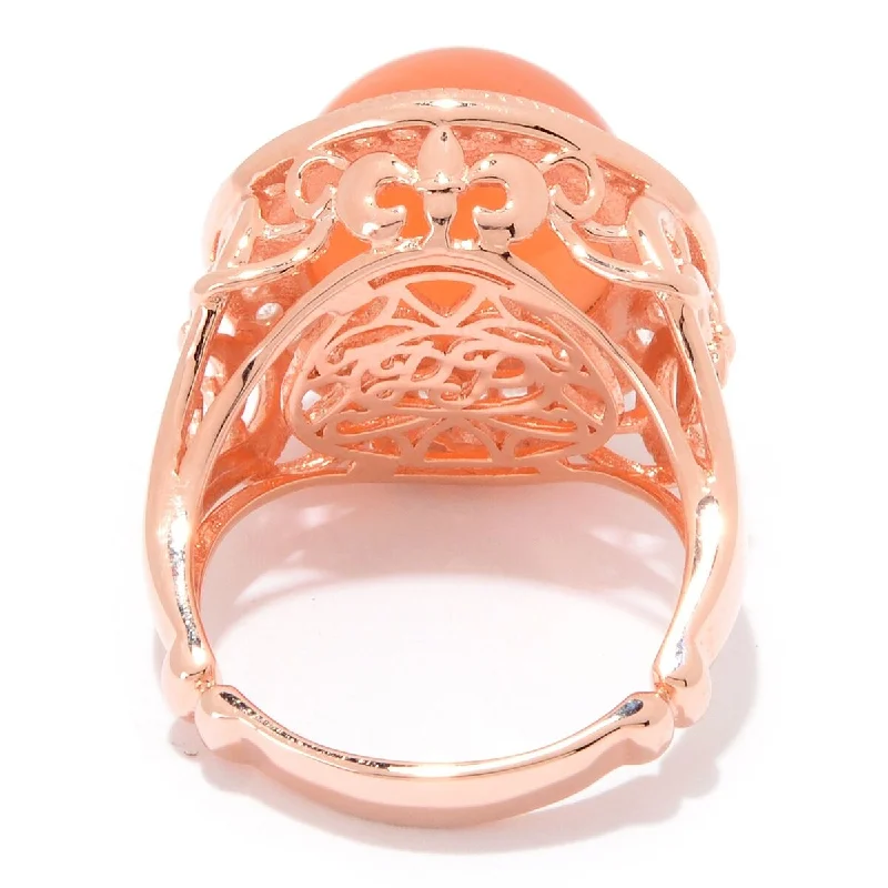 Opal Gemstone Rings in Rose Gold with a Milgrain Edge for a Feminine and Romantic Style14mm Round Moonstone & White Zircon Halo Ring Opal Gemstone Rings in Rose Gold with a Milgrain Edge for a Feminine and Romantic Style14mm Round Moonstone & White Zircon Halo Ring