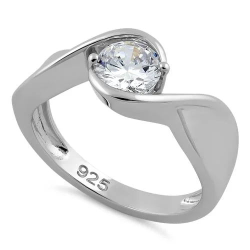 Men's Citrine Engagement Rings in Stainless Steel with a Stackable Band DesignSterling Silver Twisted Round Clear CZ Ring Men's Citrine Engagement Rings in Stainless Steel with a Stackable Band DesignSterling Silver Twisted Round Clear CZ Ring