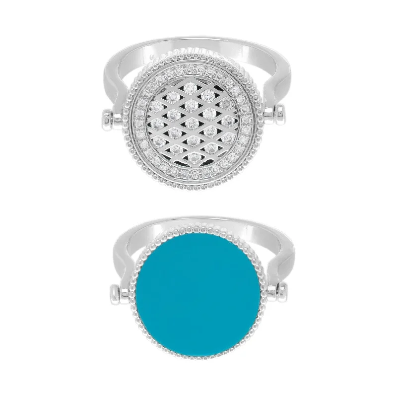 Topaz Gemstone Rings in 10K Gold with a Channel - Set Design for a Contemporary and Durable OptionVictoria Townsend Fine Silver Plated Turquoise & Cubic Zirconia Flip Ring. Topaz Gemstone Rings in 10K Gold with a Channel - Set Design for a Contemporary and Durable OptionVictoria Townsend Fine Silver Plated Turquoise & Cubic Zirconia Flip Ring.