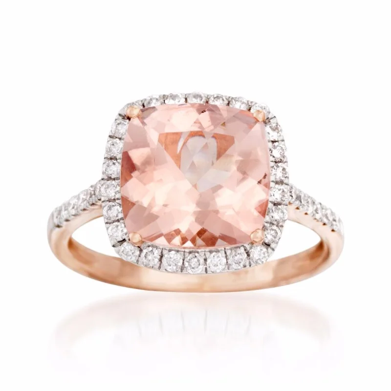 Tourmaline Gemstone Rings in 18K Two - Tone Gold with a Floral - Shaped Setting for a Feminine Touch14kt Rose Gold Morganite and Diamond Ring Tourmaline Gemstone Rings in 18K Two - Tone Gold with a Floral - Shaped Setting for a Feminine Touch14kt Rose Gold Morganite and Diamond Ring