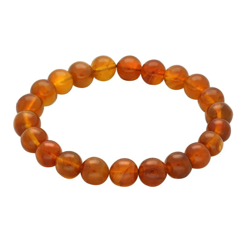 Amber Beaded Stretch Bracelet D