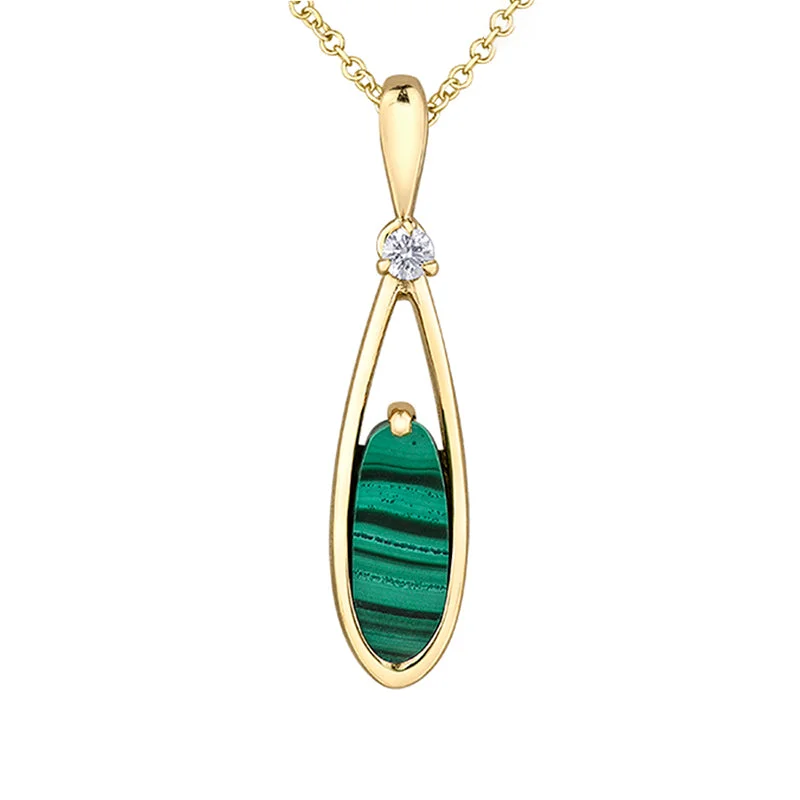 Malachite & Diamond Pendant