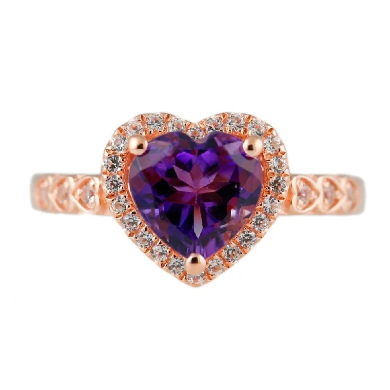 Turquoise Gemstone Rings in 925 Silver with a Southwestern - Inspired Design for a Rustic CharmSterling Silver 1.9ctw African Amethyst & Cubic Zirconia Ring, Size 7 - Purple Turquoise Gemstone Rings in 925 Silver with a Southwestern - Inspired Design for a Rustic CharmSterling Silver 1.9ctw African Amethyst & Cubic Zirconia Ring, Size 7 - Purple