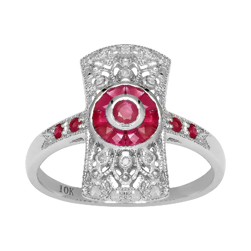 Tanzanite Gemstone Rings in 10K Gold with a Trilogy Design for a Sophisticated GiftViducci 10k White Gold Antique Vintage Style Genuine Ruby and Diamond Ring Tanzanite Gemstone Rings in 10K Gold with a Trilogy Design for a Sophisticated GiftViducci 10k White Gold Antique Vintage Style Genuine Ruby and Diamond Ring
