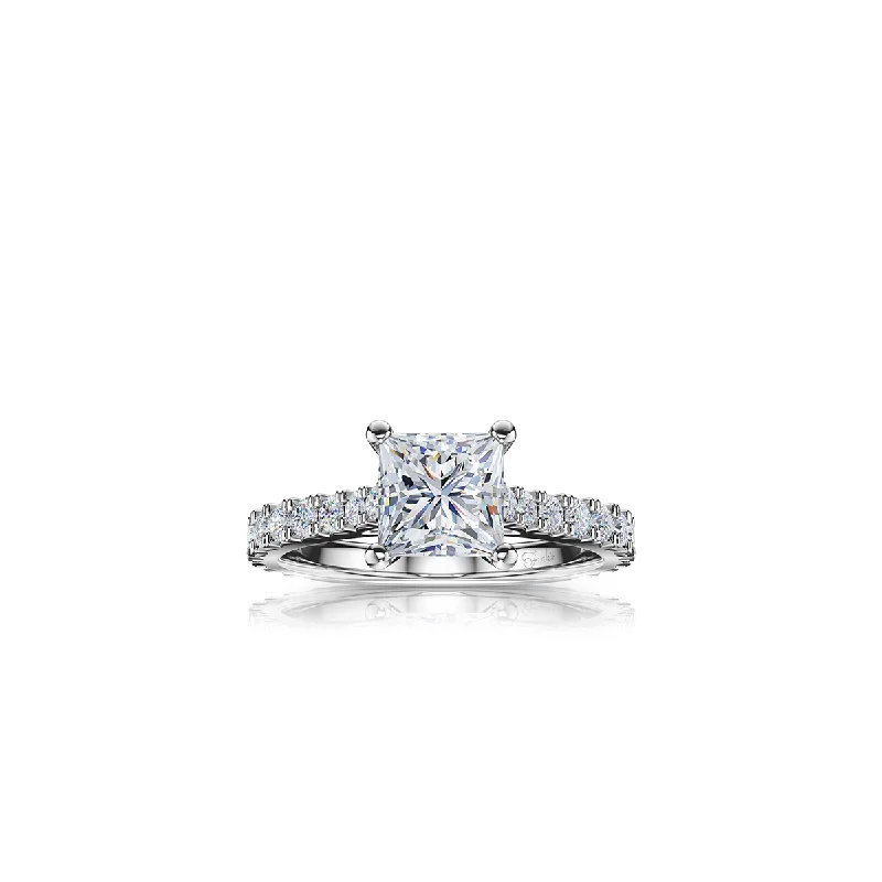 Men's Garnet Engagement Rings in 18K Gold Vermeil with Intricate Engraved DetailsThe Studio Collection Princess Cut Diamond Shank Accent Engagement Ring