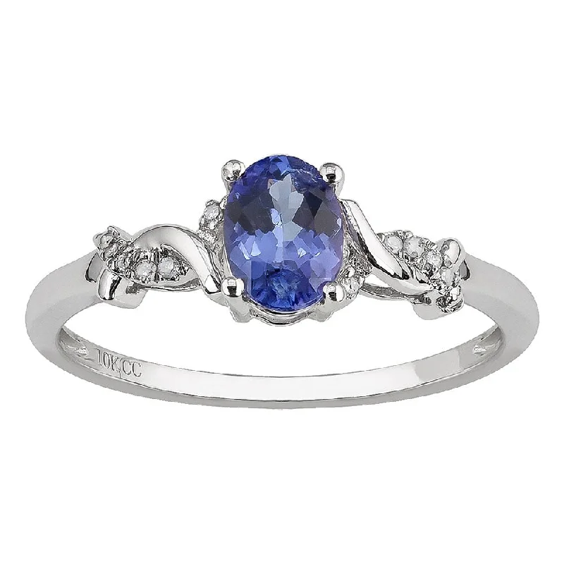 Iolite Gemstone Rings in 10K Gold with a Twisted Band for a Distinctive and Stylish AccessoryViducci 10k White Gold Oval Tanzanite and Braided Diamond Accent Ring Iolite Gemstone Rings in 10K Gold with a Twisted Band for a Distinctive and Stylish AccessoryViducci 10k White Gold Oval Tanzanite and Braided Diamond Accent Ring