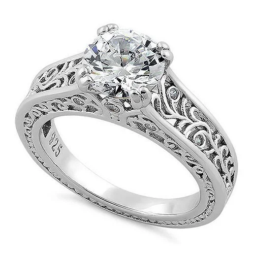 Men's Sapphire Engagement Rings in 18K White Gold with Pave Diamond AccentsSterling Silver 2.0 ct. CZ Ring Men's Sapphire Engagement Rings in 18K White Gold with Pave Diamond AccentsSterling Silver 2.0 ct. CZ Ring