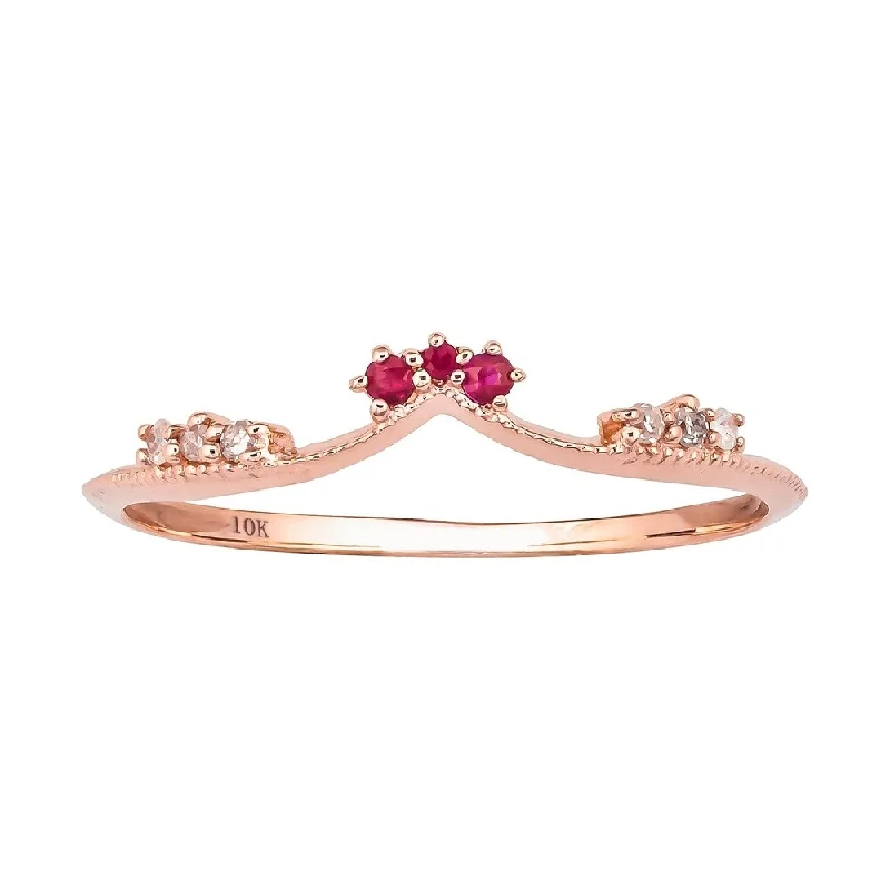 Alexandrite Gemstone Rings in Platinum with a Hidden Halo for a Rare and Luxurious PieceViducci 10k Rose Gold Curved Genuine Ruby and Diamond Band Guard Alexandrite Gemstone Rings in Platinum with a Hidden Halo for a Rare and Luxurious PieceViducci 10k Rose Gold Curved Genuine Ruby and Diamond Band Guard