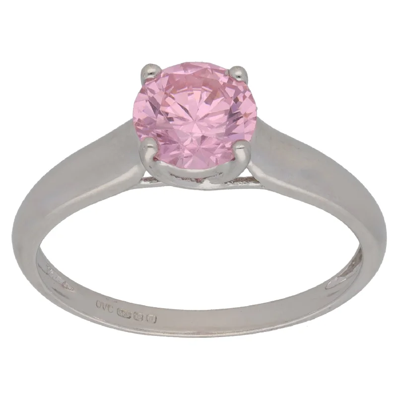Men's Ruby Engagement Rings in Rose Gold with a Solitaire Design for a Romantic Gesture14ct White Gold Cubic Zirconia Single Stone Ring Size R