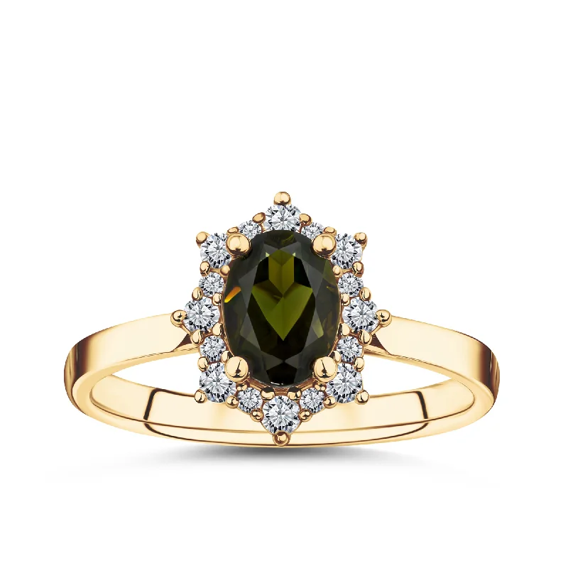 Men's Opal Engagement Rings in 10K Gold with a Milgrain - Trimmed BandBluebird of Happiness® Tourmaline & Diamond Ring in 9ct Yellow Gold Men's Opal Engagement Rings in 10K Gold with a Milgrain - Trimmed BandBluebird of Happiness® Tourmaline & Diamond Ring in 9ct Yellow Gold