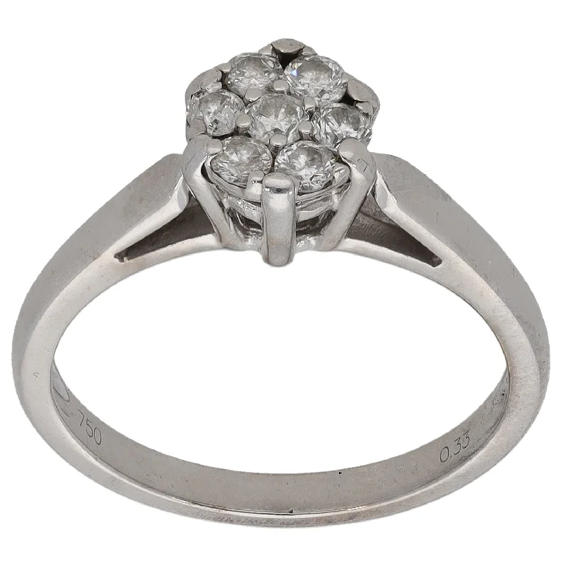 Men's Topaz Engagement Rings in 10K Gold with a Channel - Set Diamond Band18ct White Gold 0.33ct Diamond Cluster Ring Size M Men's Topaz Engagement Rings in 10K Gold with a Channel - Set Diamond Band18ct White Gold 0.33ct Diamond Cluster Ring Size M