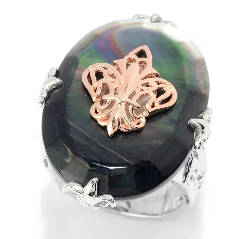 Moonstone Gemstone Rings in Silver - Plated Copper with a Celtic - Inspired Pattern for a Mystical VibeSterling Silver 29 x 21mm Oval Mother-of-Pearl or Doublet Ring Moonstone Gemstone Rings in Silver - Plated Copper with a Celtic - Inspired Pattern for a Mystical VibeSterling Silver 29 x 21mm Oval Mother-of-Pearl or Doublet Ring