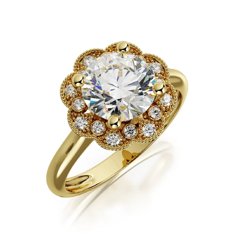 Men's Tanzanite Engagement Rings in Palladium with a Three - Stone ArrangementTwilight Decorative Halo Natural Round Diamond Engagement Ring Men's Tanzanite Engagement Rings in Palladium with a Three - Stone ArrangementTwilight Decorative Halo Natural Round Diamond Engagement Ring