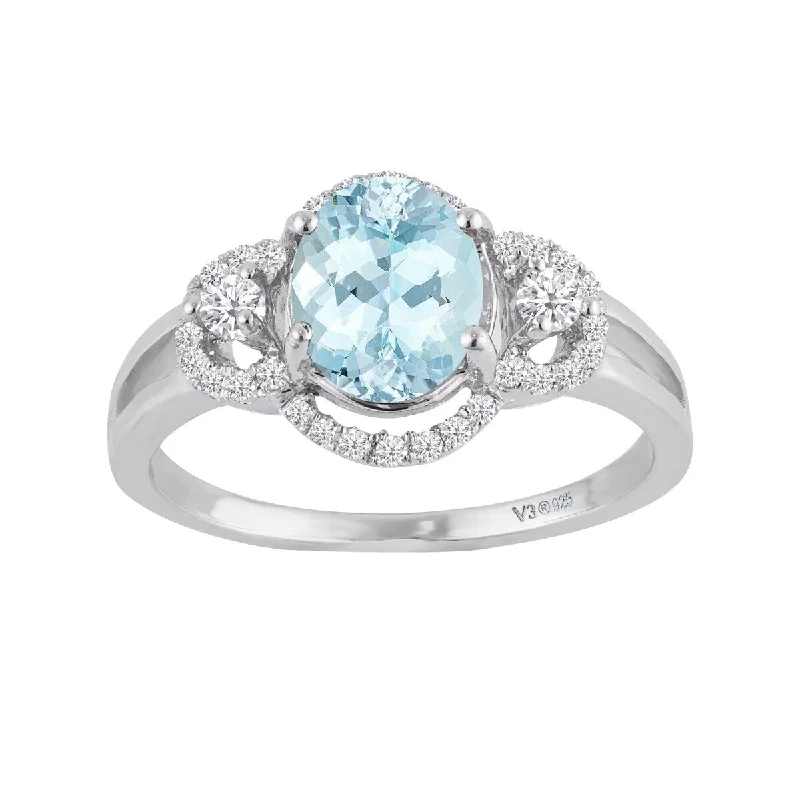 Tanzanite Gemstone Rings in 10K Gold with a Trilogy Design for a Sophisticated GiftSterling Silver with Natural Aquamarine and White Zircon Halo Ring Tanzanite Gemstone Rings in 10K Gold with a Trilogy Design for a Sophisticated GiftSterling Silver with Natural Aquamarine and White Zircon Halo Ring