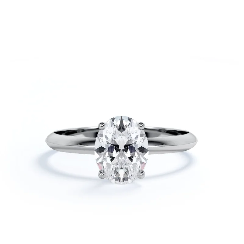 Men's Black Onyx Engagement Rings Set in Titanium for a Modern and Bold LookLumin'e 4 prongs Natural Oval cut Diamond Engagement Ring