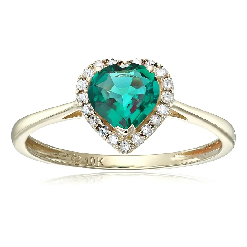Amethyst Gemstone Rings in Sterling Silver with a Halo of Cubic Zirconia for a Budget - Friendly Luxury10k Yellow Gold Created Emerald & Diamond Solitaire Ring, Size 7 - Green Amethyst Gemstone Rings in Sterling Silver with a Halo of Cubic Zirconia for a Budget - Friendly Luxury10k Yellow Gold Created Emerald & Diamond Solitaire Ring, Size 7 - Green
