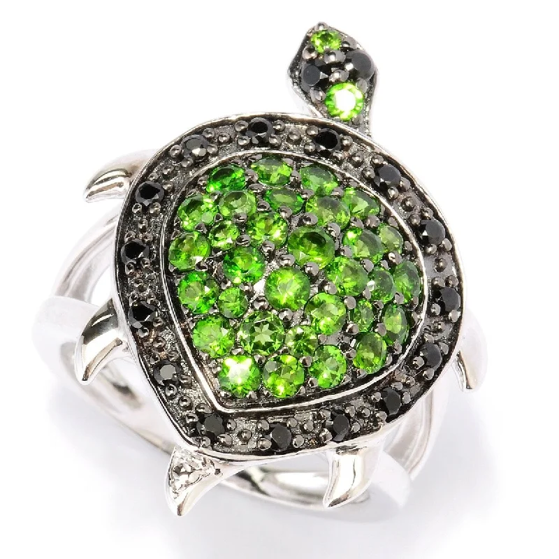 Tourmaline Gemstone Rings in 18K Two - Tone Gold with a Floral - Shaped Setting for a Feminine Touch925 Sterling Silver Chrome Diopside and Smoky Quartz Ring Tourmaline Gemstone Rings in 18K Two - Tone Gold with a Floral - Shaped Setting for a Feminine Touch925 Sterling Silver Chrome Diopside and Smoky Quartz Ring