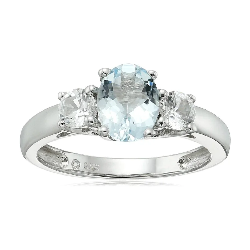 Peridot Gemstone Rings in 14K Gold - Filled Metal with a Pave - Set Band for a Sparkling LookSterling Silver Aquamarine & Created White Sapphire Ring, Size 7 - Blue Peridot Gemstone Rings in 14K Gold - Filled Metal with a Pave - Set Band for a Sparkling LookSterling Silver Aquamarine & Created White Sapphire Ring, Size 7 - Blue