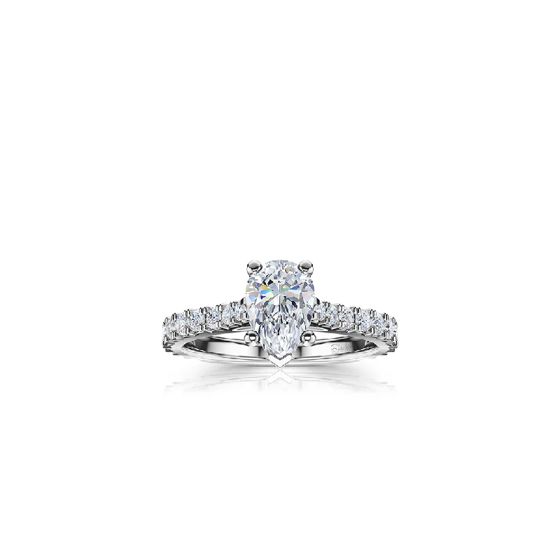 Men's Black Onyx Engagement Rings Set in Titanium for a Modern and Bold LookThe Studio Collection Pear Shape Diamond Shank Accent Engagement Ring