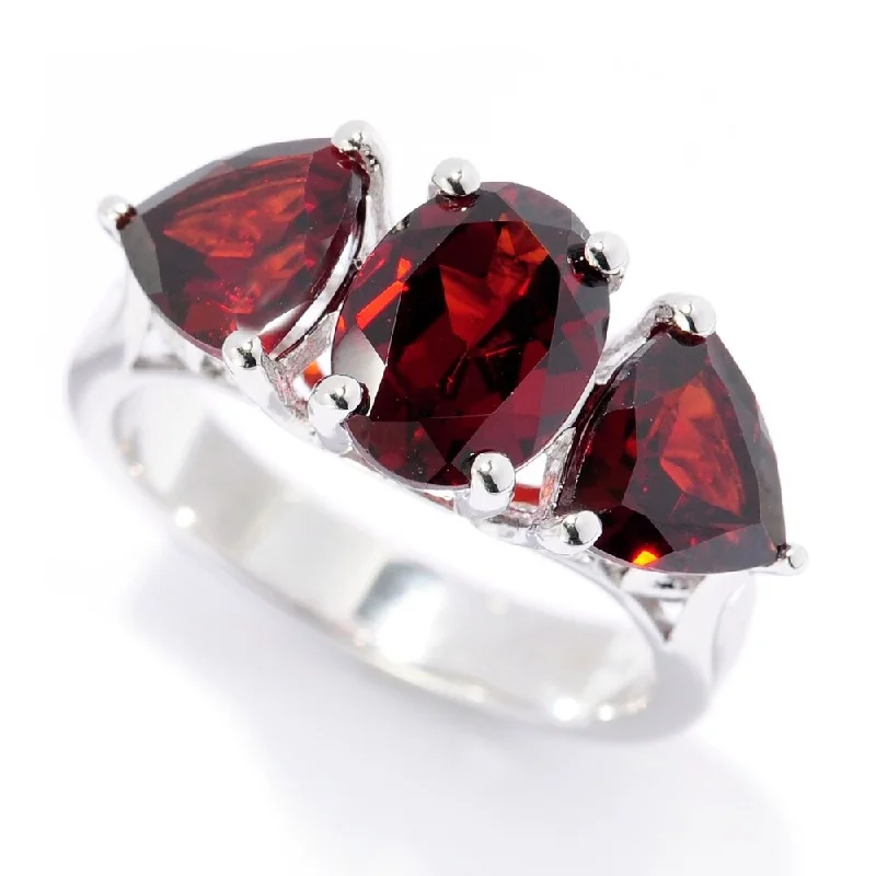 Jasper Gemstone Rings in 18K Gold Vermeil with a Matte Finish for a Subtle and Elegant LookSterling Silver Oval & Trillion Red Garnet Ring Jasper Gemstone Rings in 18K Gold Vermeil with a Matte Finish for a Subtle and Elegant LookSterling Silver Oval & Trillion Red Garnet Ring