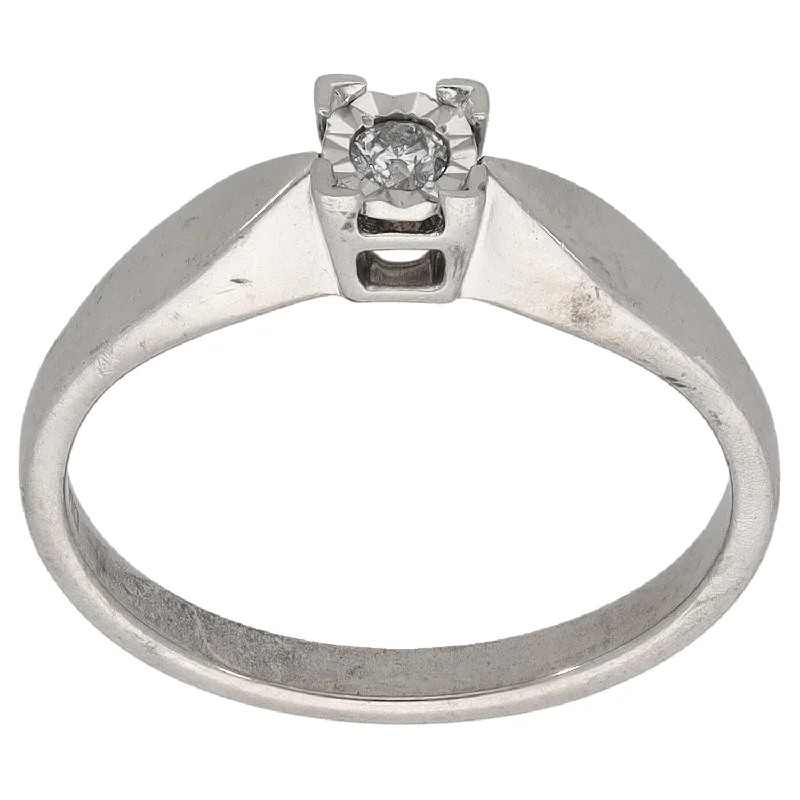 Men's Citrine Engagement Rings in Stainless Steel with a Stackable Band Design9ct White Gold 0.06ct Diamond Solitaire Ring Size N