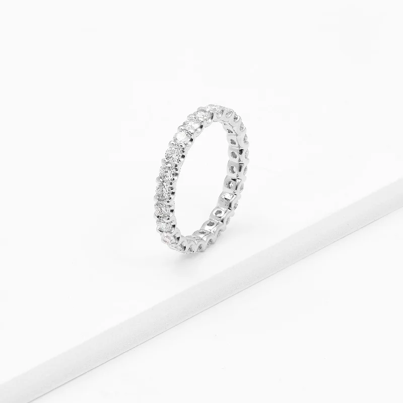 18K White Gold Round Brilliant Lab Diamond Floating Full Eternity Ring 1.72tdw