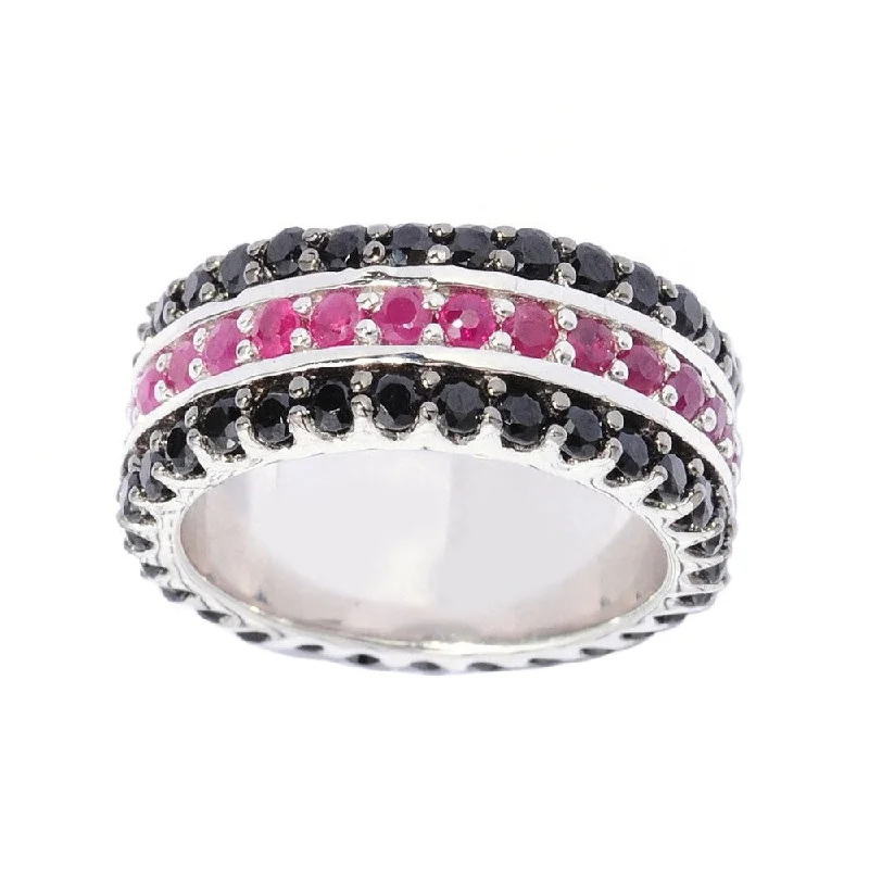 Iolite Gemstone Rings in 10K Gold with a Twisted Band for a Distinctive and Stylish AccessorySterling Silver Black Spinel and Ruby Three-row Iternity Band Ring Iolite Gemstone Rings in 10K Gold with a Twisted Band for a Distinctive and Stylish AccessorySterling Silver Black Spinel and Ruby Three-row Iternity Band Ring