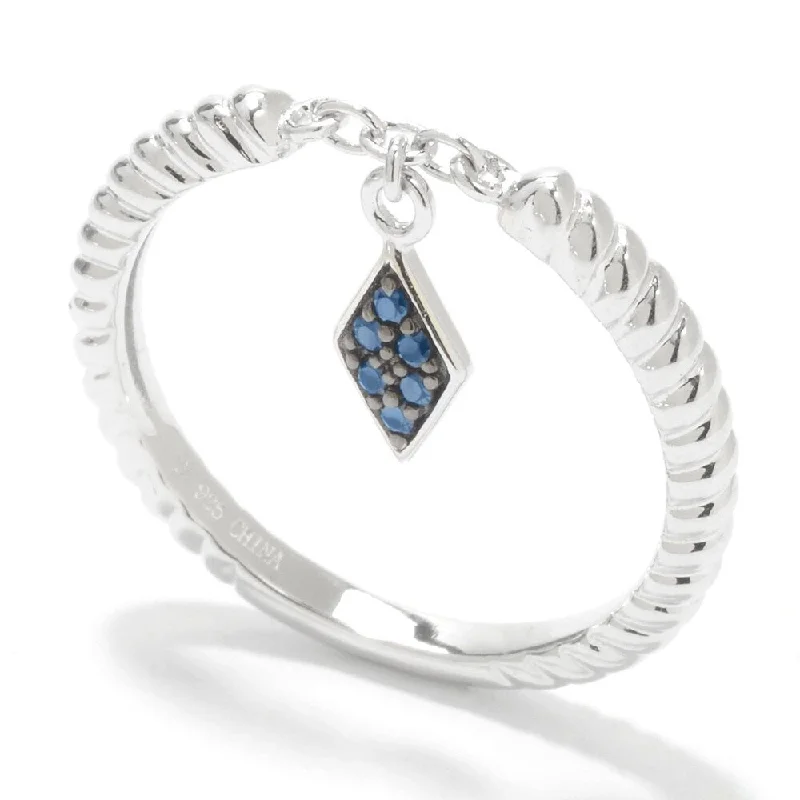 Lapis Lazuli Gemstone Rings in Sterling Silver with a Star - Shaped Setting for a Celestial - Inspired PieceSterling Silver Round Gemstone Dangle Charm Stack Band Ring Lapis Lazuli Gemstone Rings in Sterling Silver with a Star - Shaped Setting for a Celestial - Inspired PieceSterling Silver Round Gemstone Dangle Charm Stack Band Ring