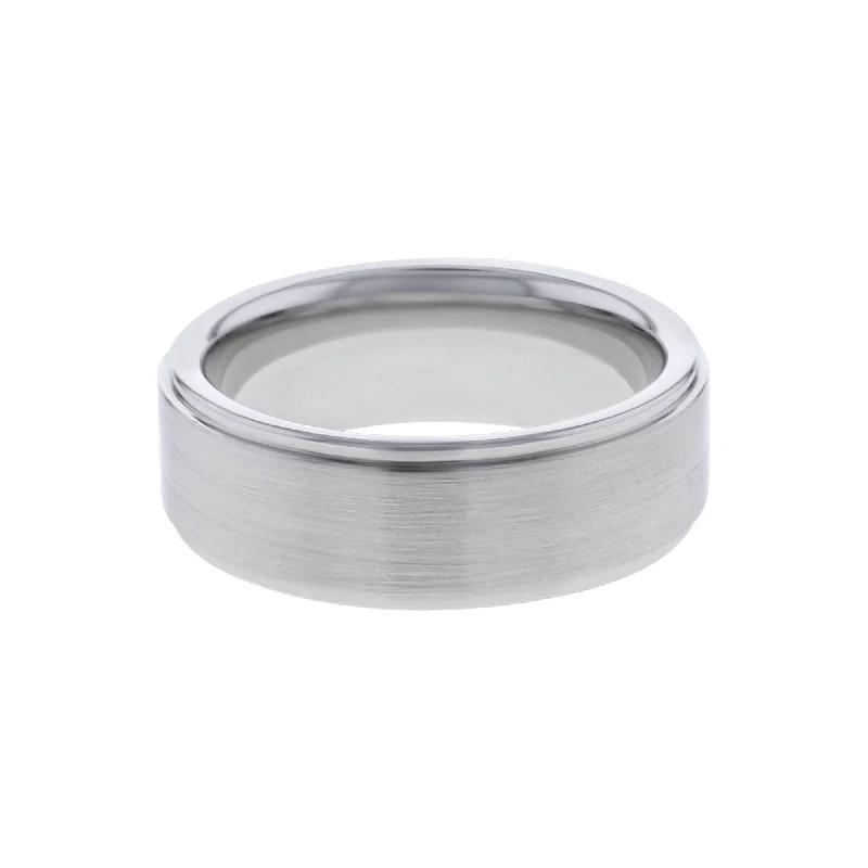 Men's Moonstone Engagement Rings in Silver - Plated Copper with a Celtic Knot PatternCaspian Serinium Grooved Wedding Ring - 8mm Men's Moonstone Engagement Rings in Silver - Plated Copper with a Celtic Knot PatternCaspian Serinium Grooved Wedding Ring - 8mm