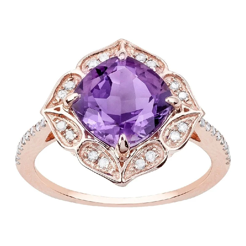 Moonstone Gemstone Rings in Silver - Plated Copper with a Celtic - Inspired Pattern for a Mystical VibeViducci 10k Rose Gold Vintage Style Amethyst and Diamond Ring Moonstone Gemstone Rings in Silver - Plated Copper with a Celtic - Inspired Pattern for a Mystical VibeViducci 10k Rose Gold Vintage Style Amethyst and Diamond Ring
