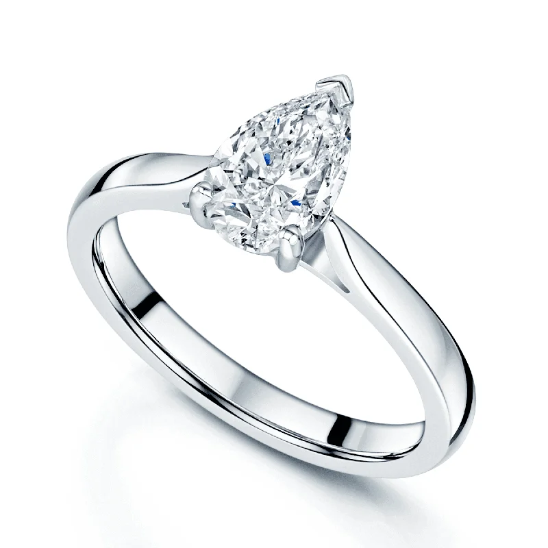 Men's Tanzanite Engagement Rings in Palladium with a Three - Stone ArrangementPlatinum GIA Certificated Pear Shaped Diamond Solitaire Claw Set Ring Men's Tanzanite Engagement Rings in Palladium with a Three - Stone ArrangementPlatinum GIA Certificated Pear Shaped Diamond Solitaire Claw Set Ring