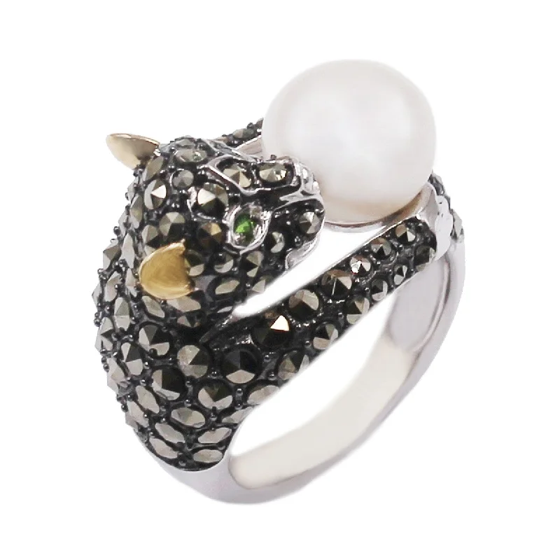 Malachite Gemstone Rings in 14K Gold with a Carved Stone for a Unique and Artistic Appeal14k Gold and Sterling Silver Pearl and Marcasite Ring Malachite Gemstone Rings in 14K Gold with a Carved Stone for a Unique and Artistic Appeal14k Gold and Sterling Silver Pearl and Marcasite Ring