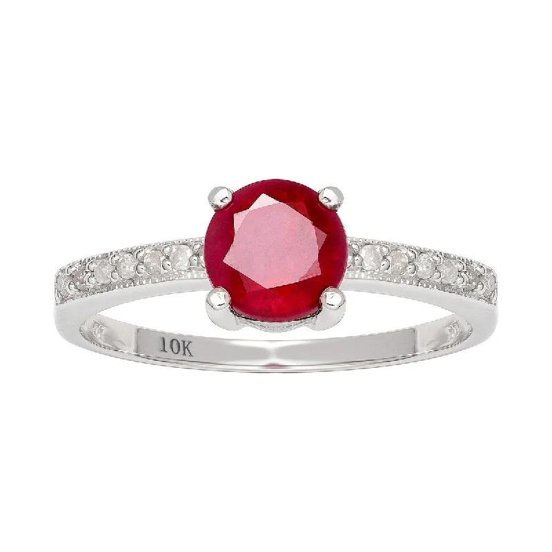 Amethyst Gemstone Rings in Sterling Silver with a Halo of Cubic Zirconia for a Budget - Friendly LuxuryViducci 10k White Gold Genuine Round Ruby and Diamond Ring Amethyst Gemstone Rings in Sterling Silver with a Halo of Cubic Zirconia for a Budget - Friendly LuxuryViducci 10k White Gold Genuine Round Ruby and Diamond Ring