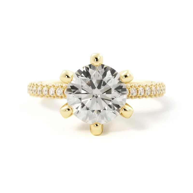 Men's Emerald Engagement Rings with 14K Yellow Gold and Vintage - Style FiligreeLight Muse Accent Diamonds Natural Round  Diamond Engagement Ring