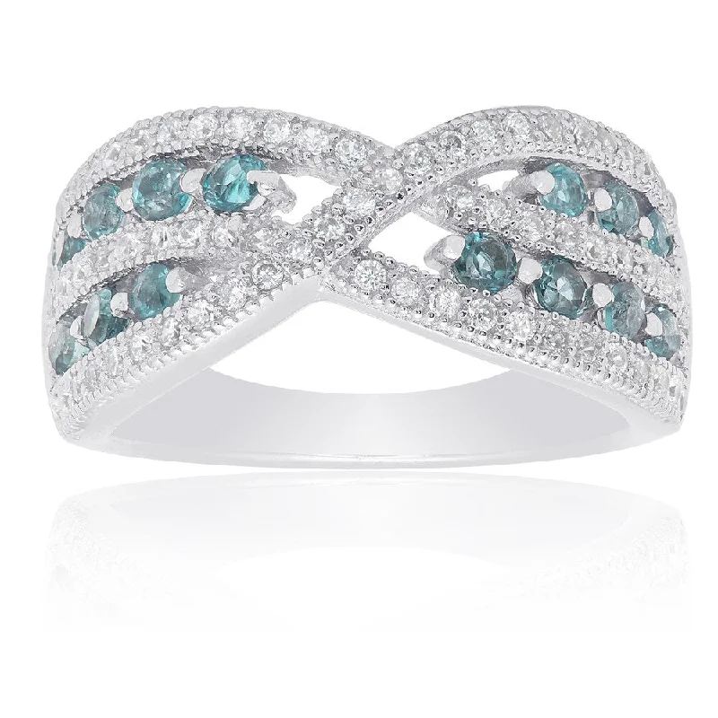 Peridot Gemstone Rings in 14K Gold - Filled Metal with a Pave - Set Band for a Sparkling LookDolce Giavonna Sterling Silver London Blue Topaz and Cubic Zirconia Infinity Ring Peridot Gemstone Rings in 14K Gold - Filled Metal with a Pave - Set Band for a Sparkling LookDolce Giavonna Sterling Silver London Blue Topaz and Cubic Zirconia Infinity Ring