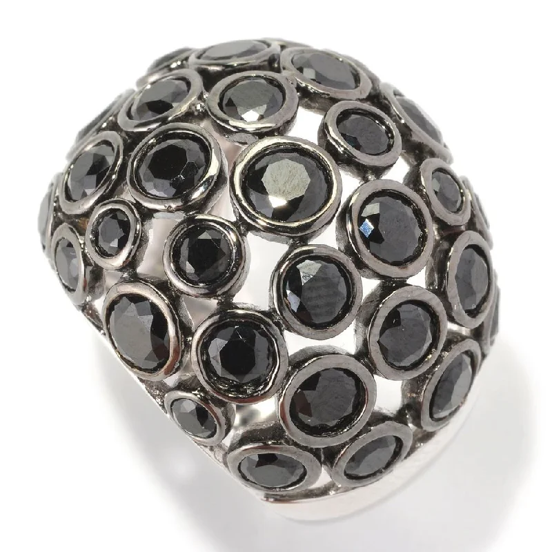 Opal Gemstone Rings in Rose Gold with a Milgrain Edge for a Feminine and Romantic StyleSterling Silver 6 2/5ctw Bezel-set Black Spinel Domed Bubble Ring Opal Gemstone Rings in Rose Gold with a Milgrain Edge for a Feminine and Romantic StyleSterling Silver 6 2/5ctw Bezel-set Black Spinel Domed Bubble Ring