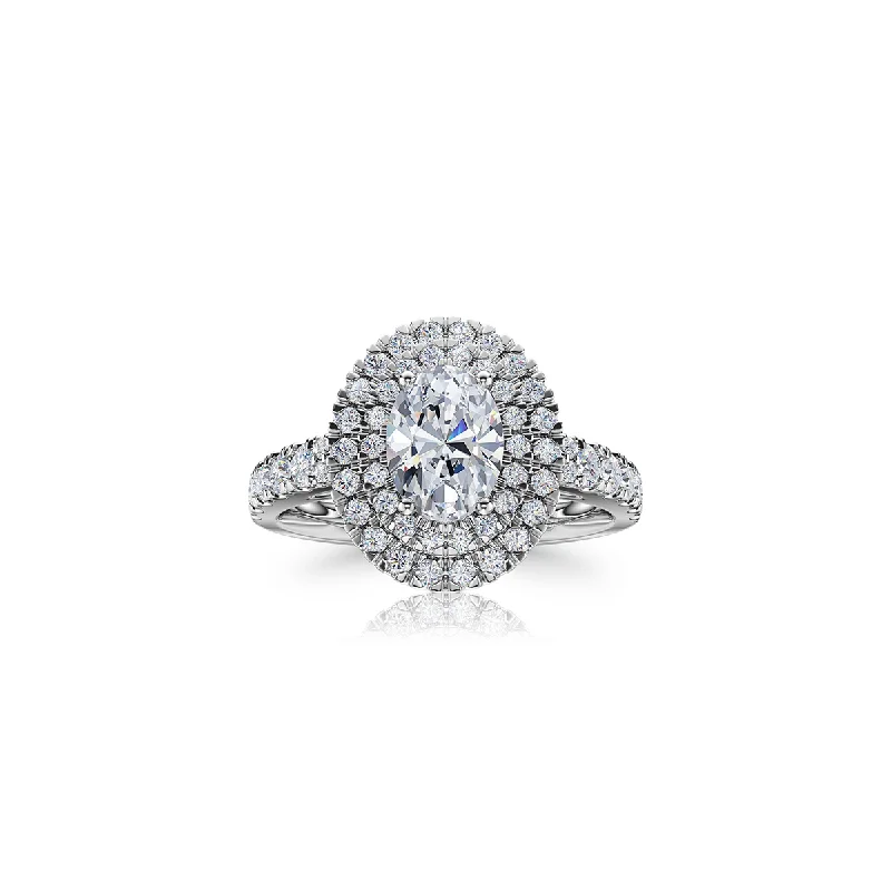 Men's Alexandrite Engagement Rings in Platinum with a Hidden Halo of DiamondsThe Studio Collection Oval Diamond Double Halo Engagement Ring
