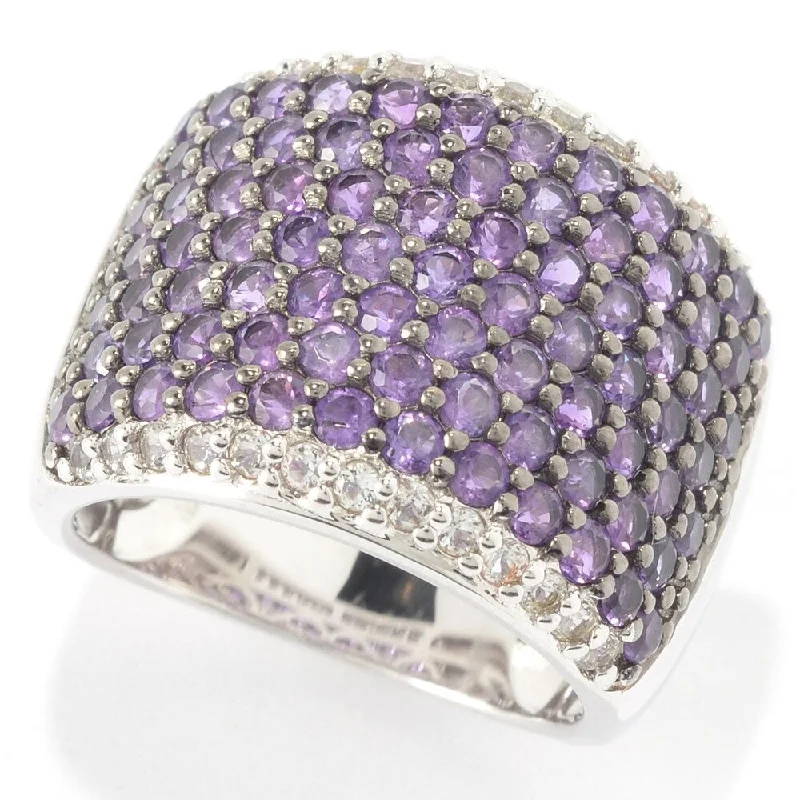 Lapis Lazuli Gemstone Rings in Sterling Silver with a Star - Shaped Setting for a Celestial - Inspired PieceSterling Silver Round Amethyst and White Topaz Wide Band Ring Lapis Lazuli Gemstone Rings in Sterling Silver with a Star - Shaped Setting for a Celestial - Inspired PieceSterling Silver Round Amethyst and White Topaz Wide Band Ring