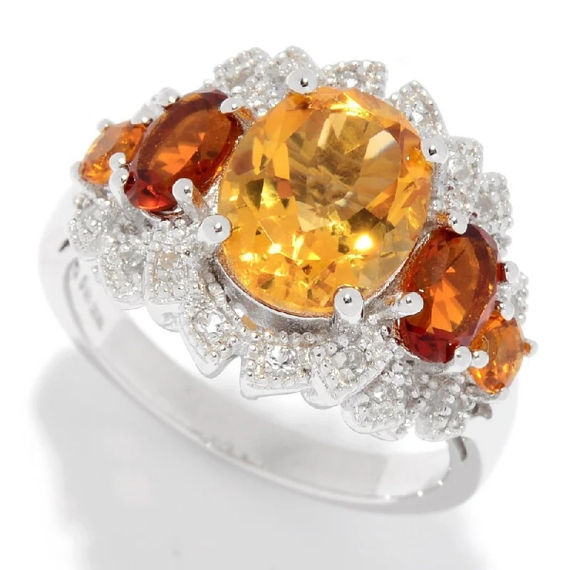 Peridot Gemstone Rings in 14K Gold - Filled Metal with a Pave - Set Band for a Sparkling LookSterling Silver Citrine & White Topaz Fancy Halo Ring Peridot Gemstone Rings in 14K Gold - Filled Metal with a Pave - Set Band for a Sparkling LookSterling Silver Citrine & White Topaz Fancy Halo Ring